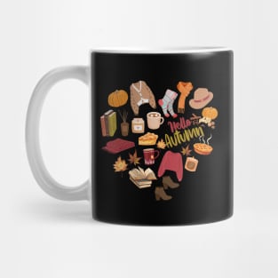 Cute October heart Autumn is my favorite season, love Fall pumpkin and halloween Mug